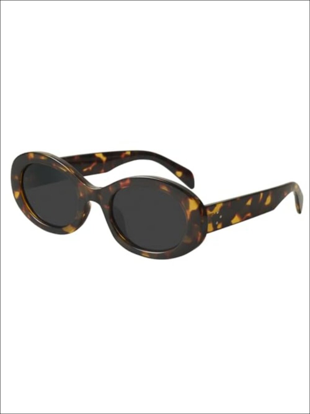 Oval Sunglasses for Women 90s Vintage Chunky Thick Frame UV400